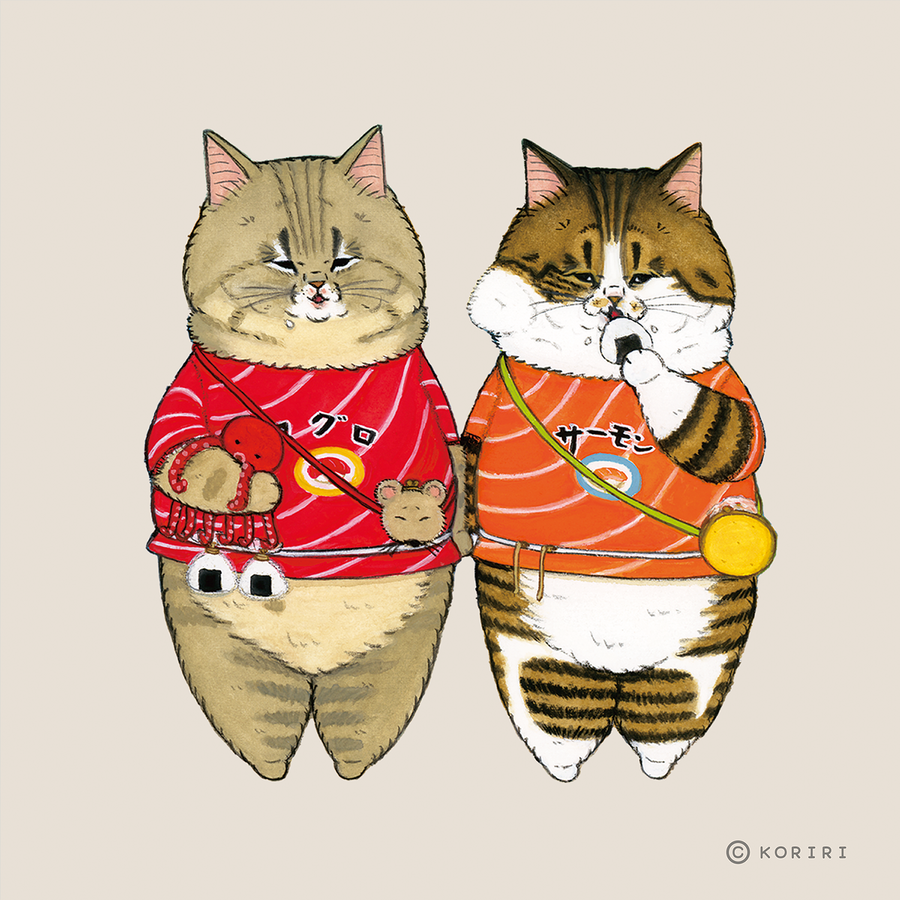 世にも不思議な猫世界 キャラクターパネル「マグロ猫とサーモン猫」
