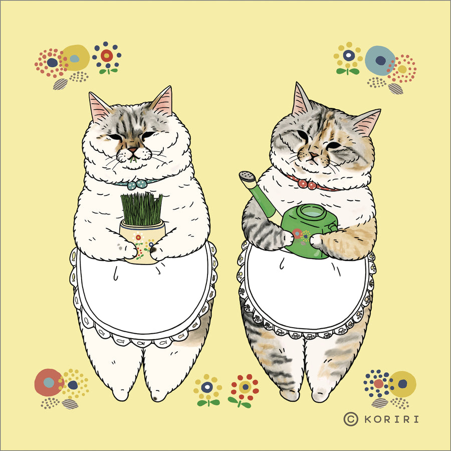 [Reservation sales] Mysterious cat world fabric panel S "Flower Shop"